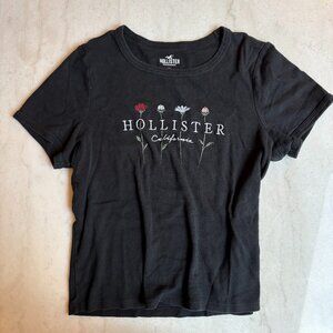 Hollister Floral Black Tee